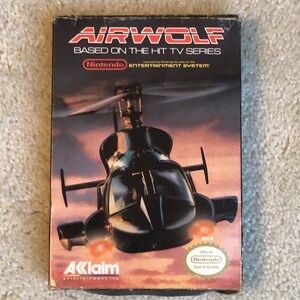 Vintage Airwolf Nintendo NES Video Game, CIB, 1989